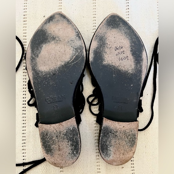 Göran Horal Black Leather Lace-up Sandals Made in Portugal 39.5 or 8.5/9 - Picture 6 of 7